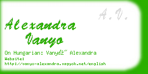 alexandra vanyo business card